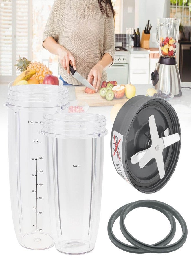 TQEONKL Blender Cups and Blade Replacement Parts, 32oz & 24oz Juicer Cups and Extractor Blade Come with 2 Rubber Gaskets, Fit for NutriBullet High-Speed Blender/Mixer System 600W/900W Series Easy to Use - Image 1